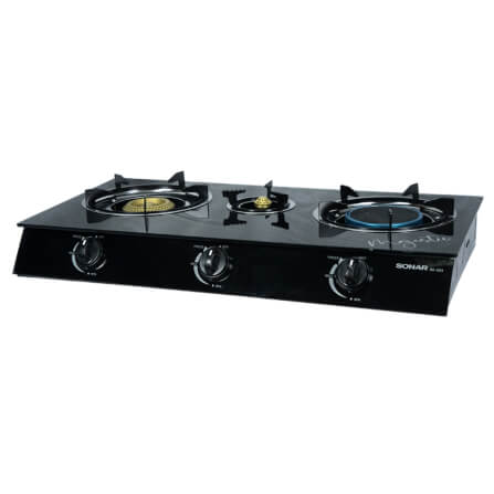 เตาแก๊สตั้งโต๊ะ 3 หัว  SONAR รุ่น GS-503 ( หน้ากระจกนิรภัย )_1